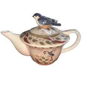 Chickadee Porcelain Tea Pot By Lilllian Rose Mint Condition
